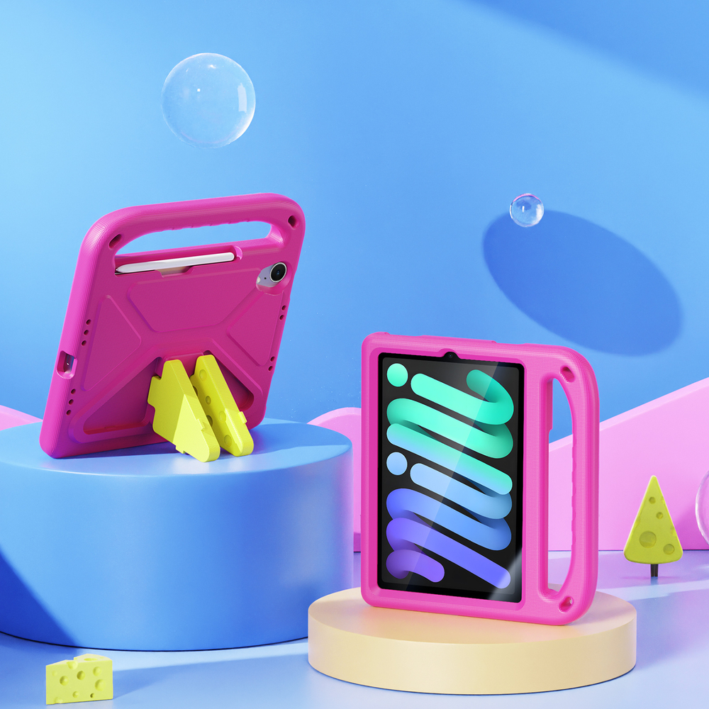 Детский чехол розового цвета на планшет iPad Mini 6 и iPad Mini 7 от Dux Ducis, серия Puff Series Case