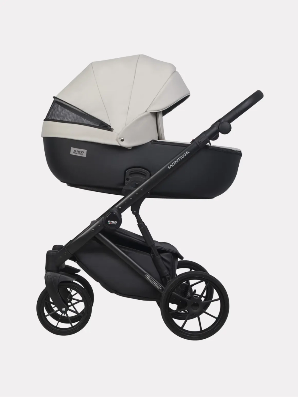 Коляска 2 в 1 Riko Basic Montana Ecco цвет 31 Light Silver-Black (св.серый-черный)