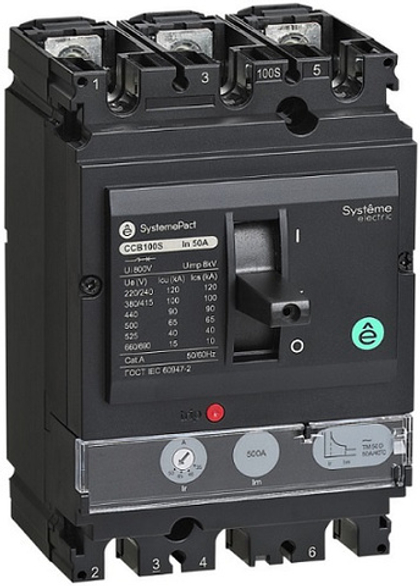 Автоматический выключатель в литом корпусе Systeme Electric SPC100F050L3DF