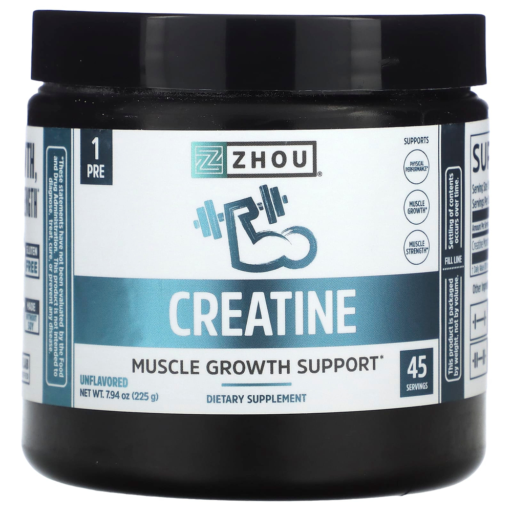 Zhou Nutrition, Креатин, без добавок, 5 г (225 г)