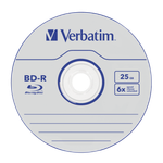 Оптический диск Verbatim BD-R 25GB 6X Datalife White Blue HardCoat, Spindle, 25 шт