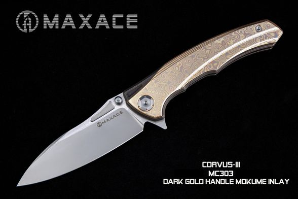 Цена наСкладной нож Maxace Corvus, сталь M390, рукоять Mokume/титан