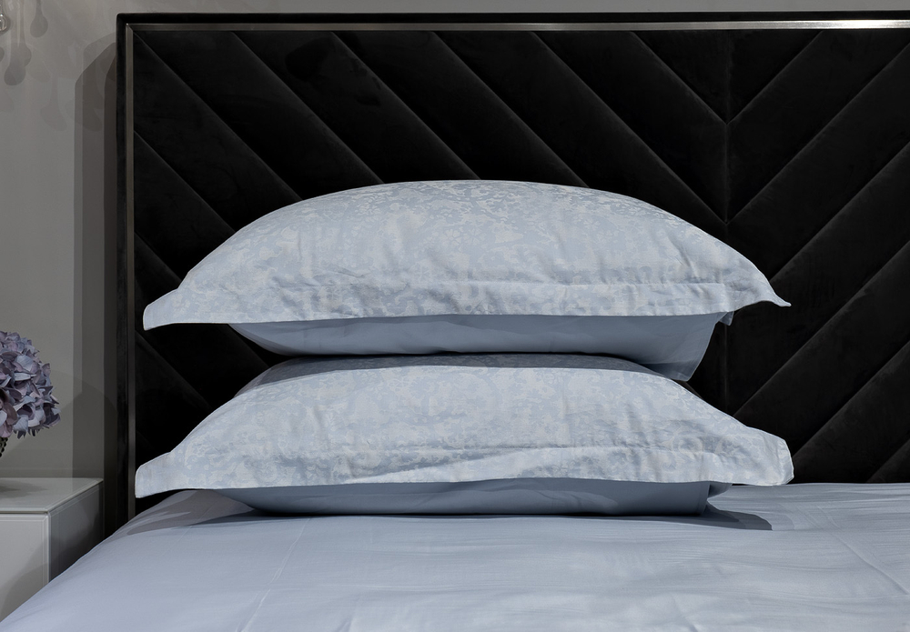 Простыня 240x250см Garda Décor сатиновая голубая прямая 130HB-00033 Garda Decor