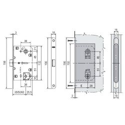 Замок межкомнатный AGB WC MEDIANA POLARIS B06102.50.34.567 (мат.хром) /25595/
