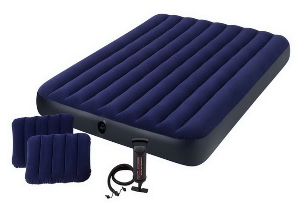 Матрас надувной Dura-Beam Classic Downy,203*152*25 см + 3 аксессуара,Intex (64765)
