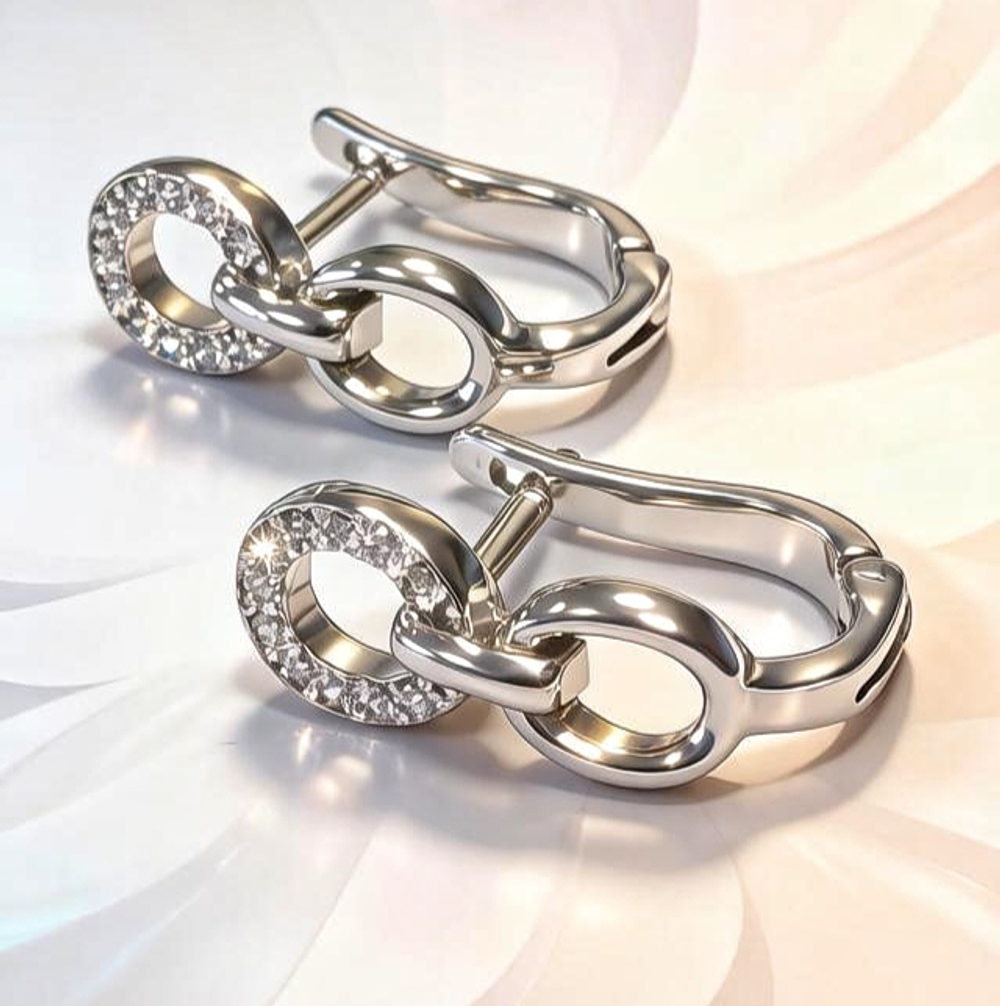 Ювелирные серьги из серебра 925 пробы