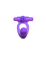 Эрекционное кольцо Silicone Double Penetrator Rabbit с анальным фаллоимитатором (Цвет: фиолетовый)