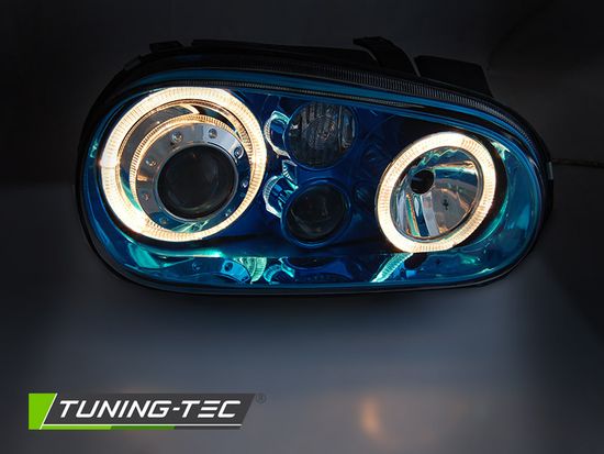 Тюнинг фары ANGEL EYES BLUE для VW GOLF 4 09.97-09.03