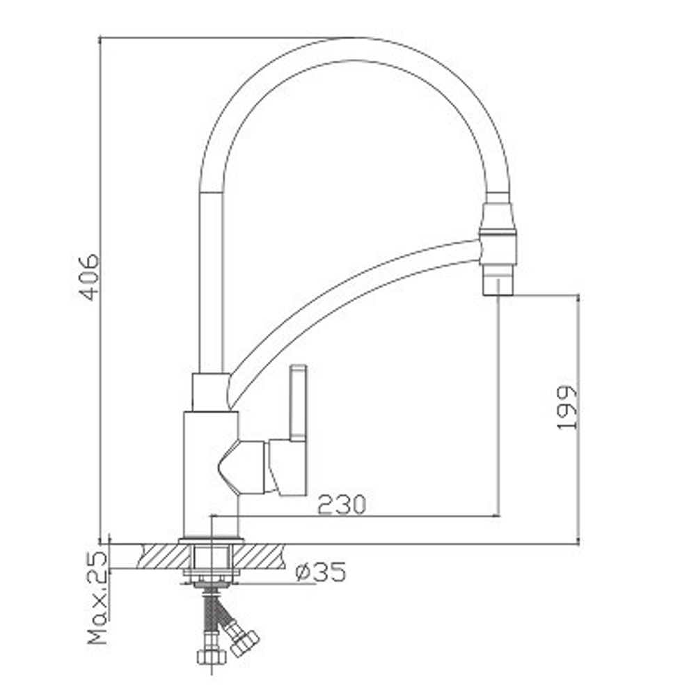 Смеситель для кухни Haiba HB 73643-7 черный