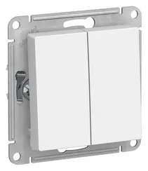 Переключатель проходной двухклавишный Systeme Electric AtlasDesign Лотос ATN001365