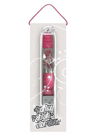 Розовый Hi-tech вибратор Funky Rabbit Pink - 22 см.