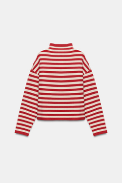 ZARA КАРДИГАН В ПОЛОСКУ, КРАСНАЯ ПОЛОСКА