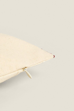 ZARA HOME ЧЕХОЛ ДЛЯ ДЕКОРАТИВНОЙ ПОДУШКИ С ГЕОМЕТРИЧЕСКОЙ ВЫШИВКОЙ, СВЕТЛО-БЕЖЕВЫЙ