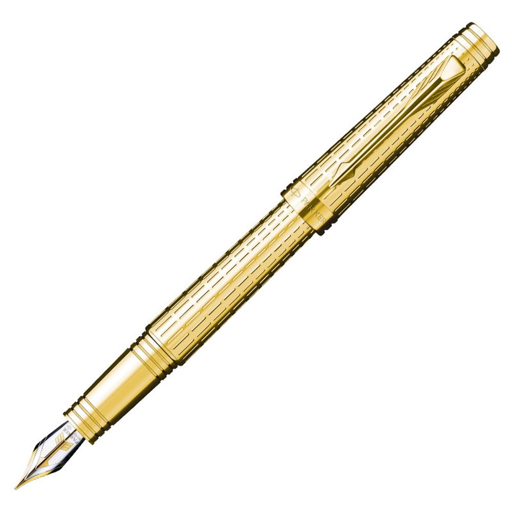 Parker Premier DeLuxe F562 Chiselling GT перо золото 18Ct M (S0887940)