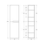Шкаф пенал Cezares Duet 40 DUET-1500-2A-SC-BO подвесной Bianco Opaco