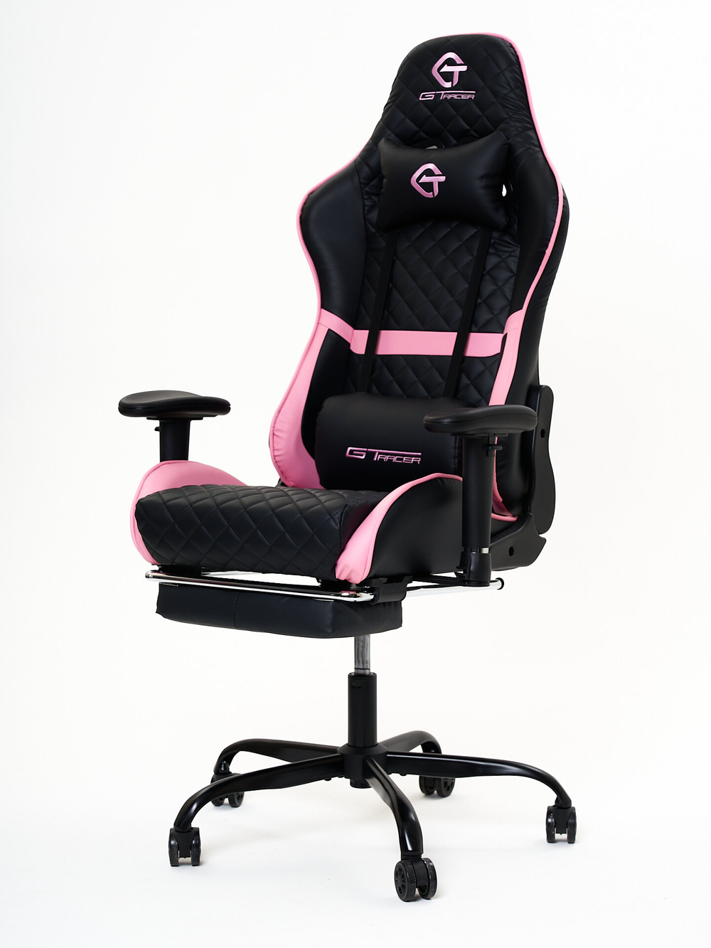 Игровое компьютерное кресло KRESLO COMFORT G-TRACER, экокожа, цвет: черно-розовый