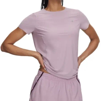 Женская теннисная футболка Under Armour Vanish Elite Short Sleeve - mauve pink/metallic silver
