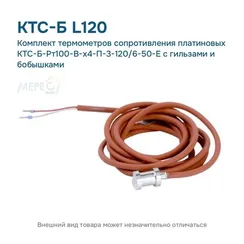 Комплект термометров сопротивления платиновых КТС-Б-Рт100-В-х4-П-3-120/6-50-Е с гильзами и бобышками