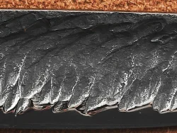 Якутский нож "Амга", сталь Х12МФ, рукоять пепельная стабилизированная карельская береза / акрил янтарь