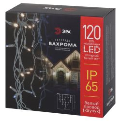 Гирлянда ЭРА ERAPS-BK2 светодиодная новогодняя бахрома 2x1 м холодный белый свет 120 LED | Профессиональное праздничное и новогоднее освещение