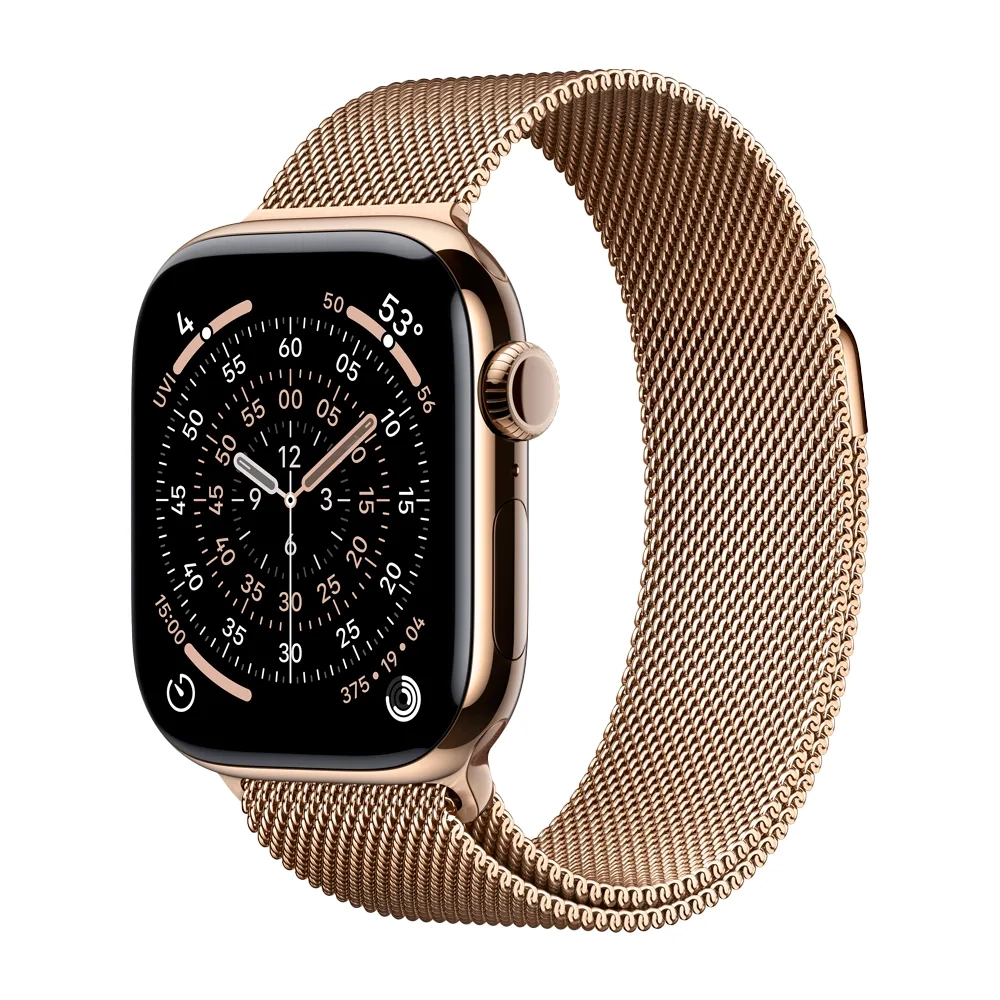 Умные часы Apple Watch Series 11 GPS + Cellular, 42mm, Gold Titanium Case with Gold Milanese Loop (MF8Y4)