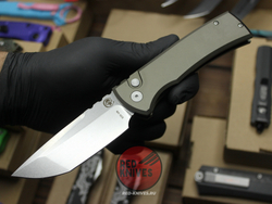 Нож Pro-Tech / Chaves Knives Redencion 229 Auto Tanto Green - гладкая алюм рукоять, шайбы