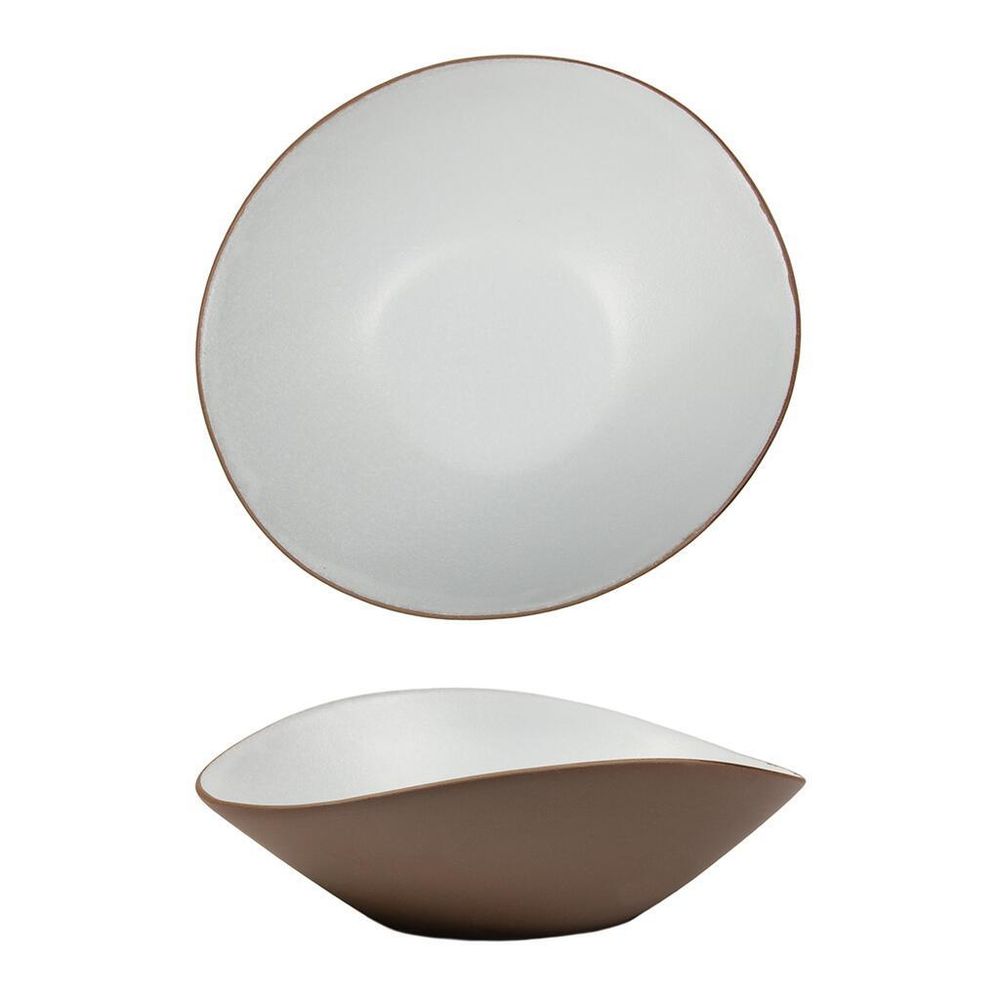 Салатник 600 мл 20,9*18,7 cм h6,5 cм White Matt New Brown Taiga P.L. [3]
