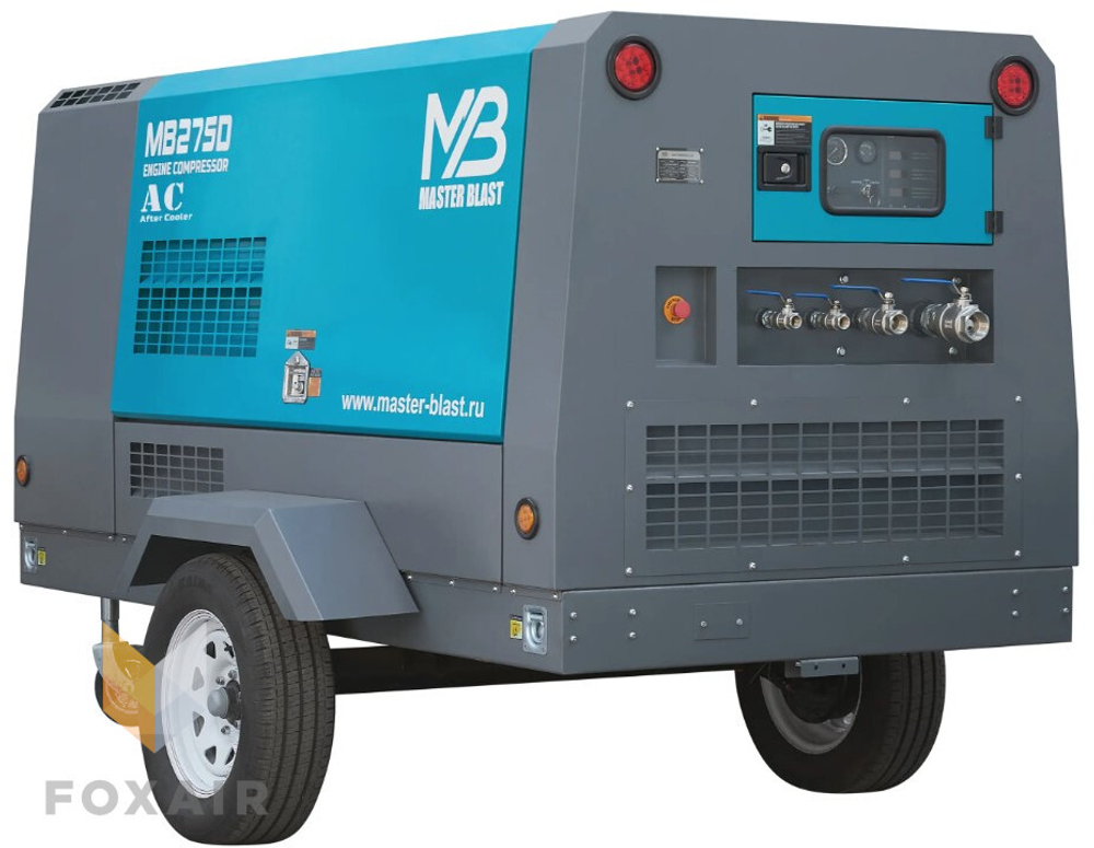 Передвижной компрессор Master Blast MB275D-7 + AC на шасси