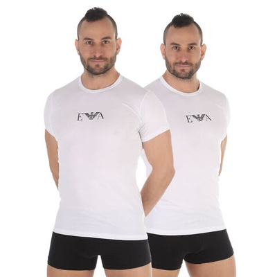 Набор из 2 белых мужских футболок Emporio Armani (Размер: XXL) (Цвет: белый)
