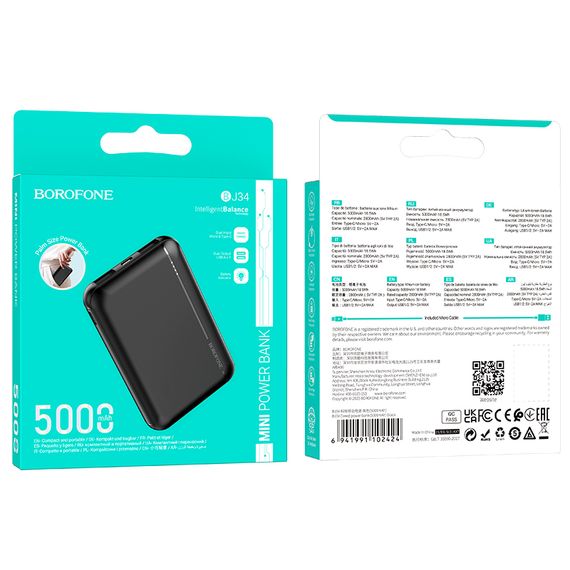 Powerbank Borofone mini Power Bank 5000mAh BJ34