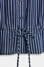 РУБАШКА В ПОЛОСКУ С ВОРОТНИКОМ-СТОЙКОЙ — ZARA