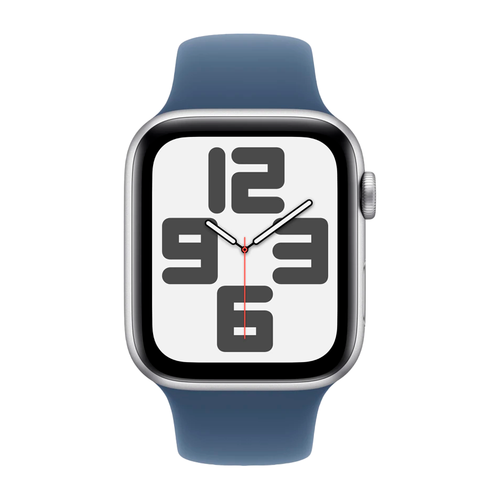 Умные часы Apple Watch SE 2 (2024) GPS, 44mm, Silver Aluminium Case with Sport Band M/L, Denim (Серебристый)