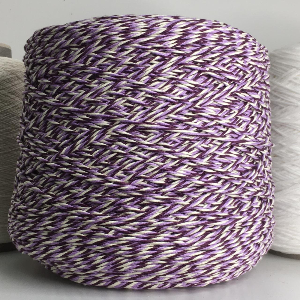 MULTICOLOR - Filmar; 100% хлопок; 90м/100гр, (30/2*9*3); col.E4113, цвет: молочный/сиреневый/фиолетовый; S714; Есть мал. бобинка 263гр. MP