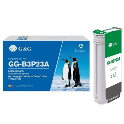 Картридж G&G аналог HP 727 (B3P23A) для DJ T920/T1500/T2500/T930/T1530/T2530, черный фото (130мл)