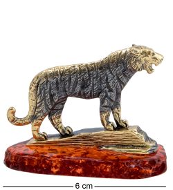 Народные промыслы AM-4365 Фигурка «Тигр» (латунь, янтарь)