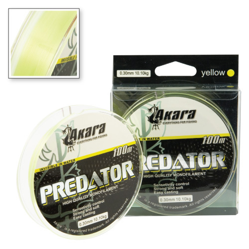 Леска Akara Predator лимон. 100 м 0,35