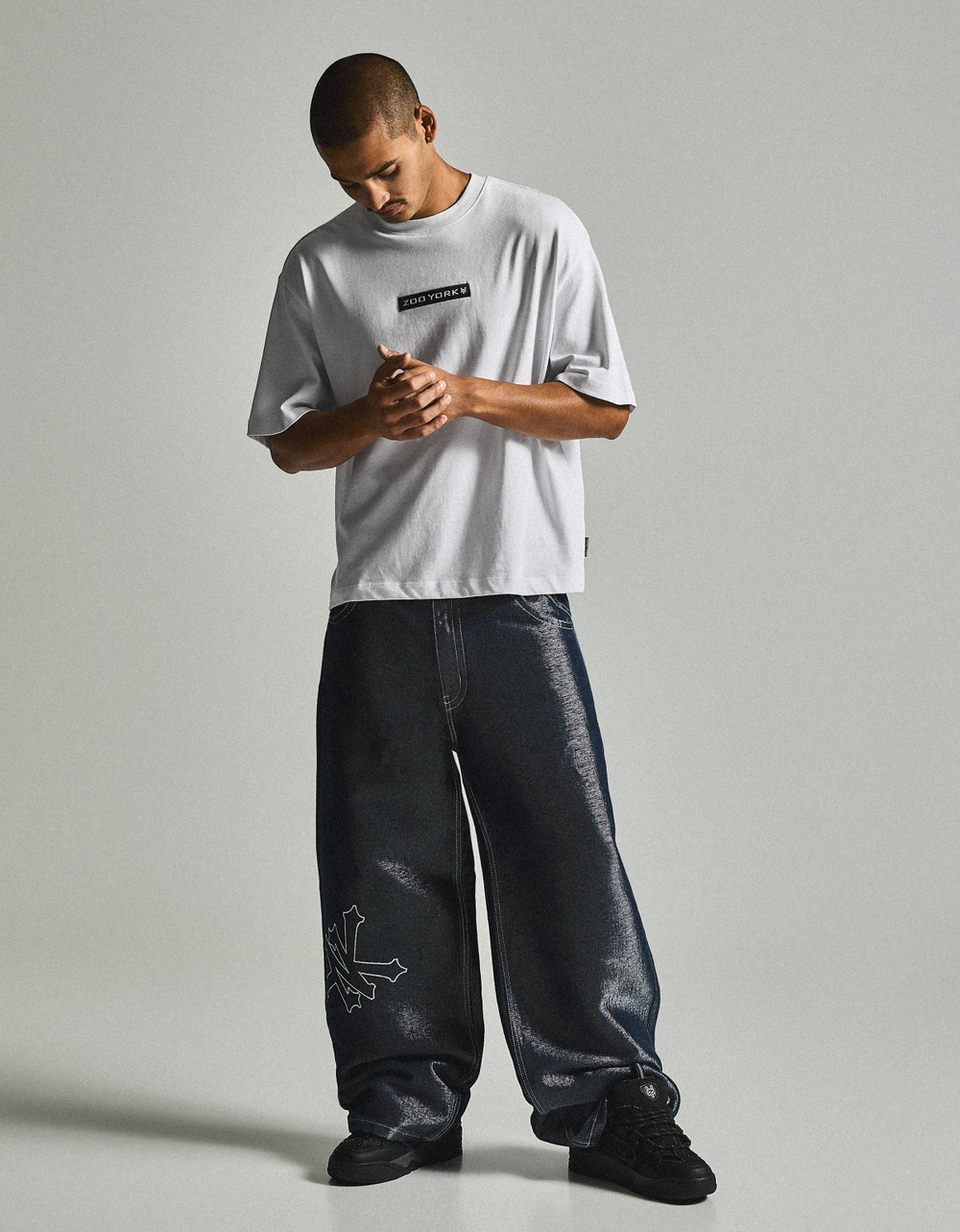 Мужская футболка boxy fit с коротким рукавом ZOO YORK X BERSHKA - BERSHKA