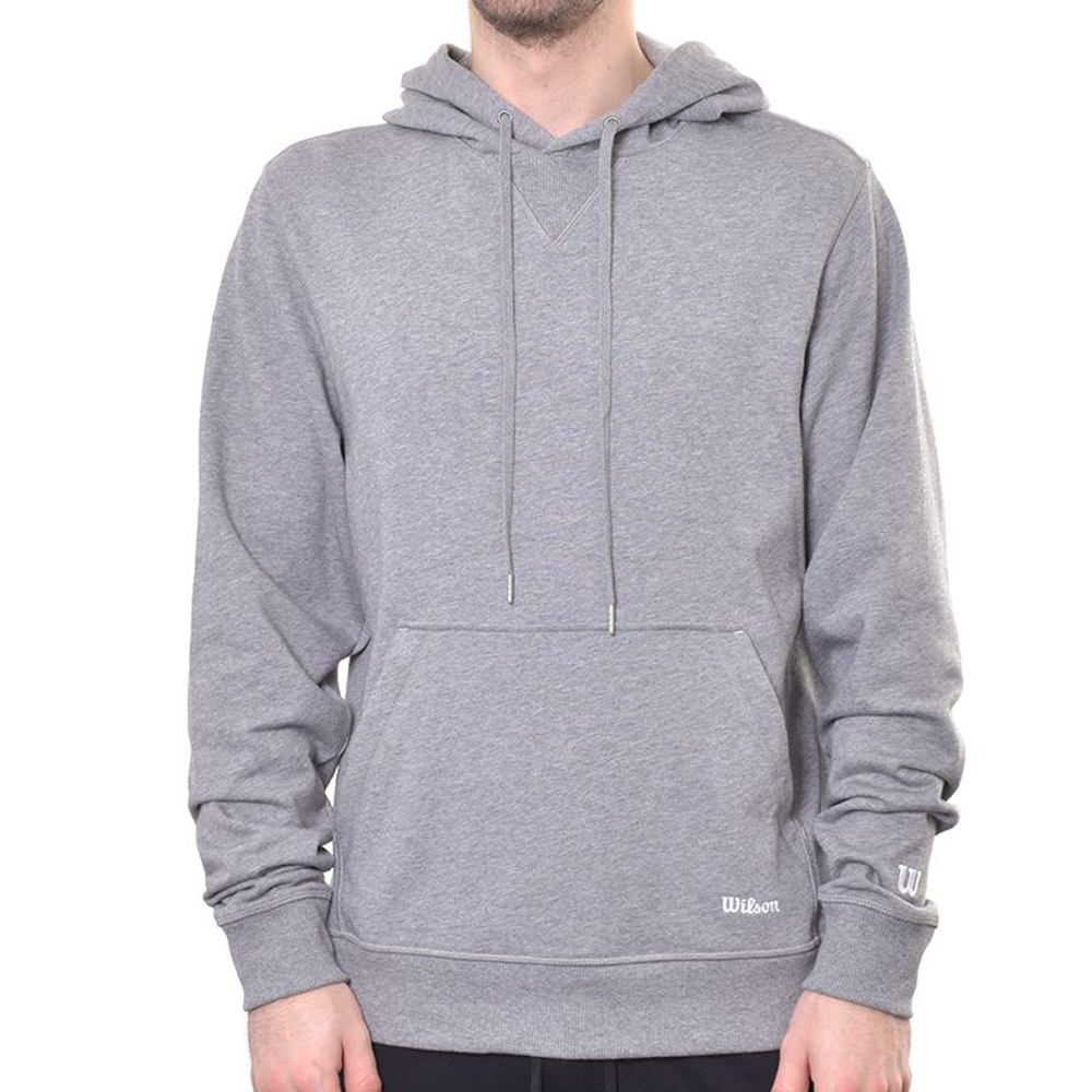 Мужская теннисная толстовка Wilson Triblend Hoodie - med heather grey