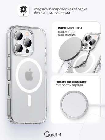 Чехол накладка iPhone 16 Pro Max 6.9" Gurdini Alba Series Protective with Magsafe Matte
