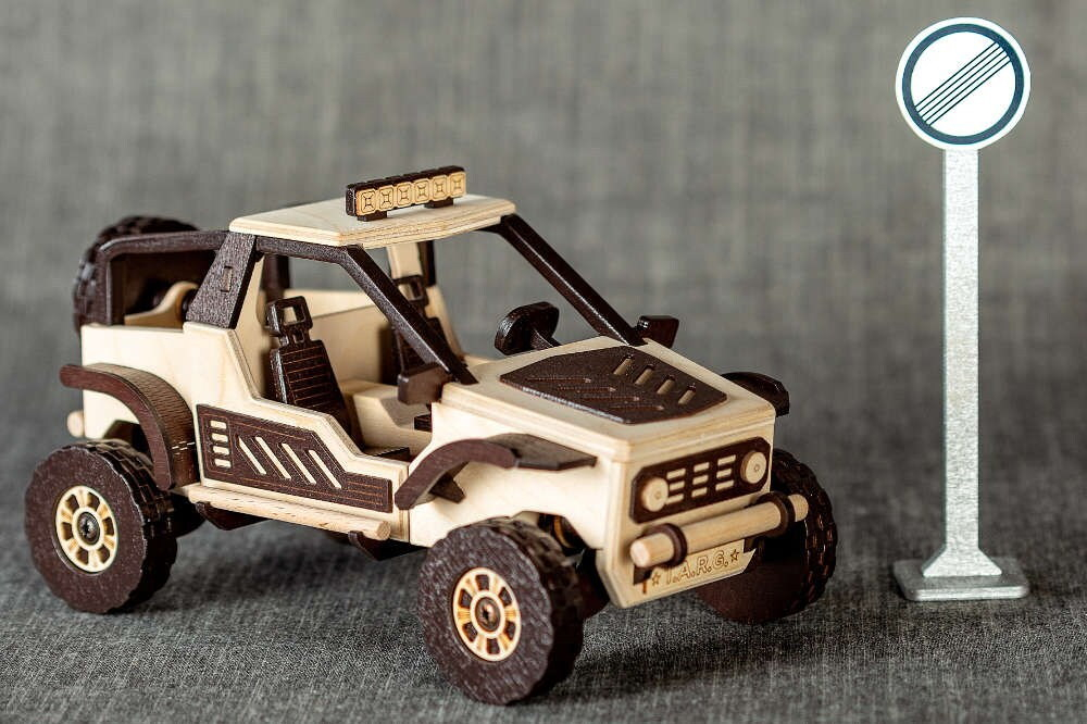БАГГИ, BUGGY от TARG - деревянный конструктор, сборная модель, Внедорожник 3d пазл, собрать своими руками
