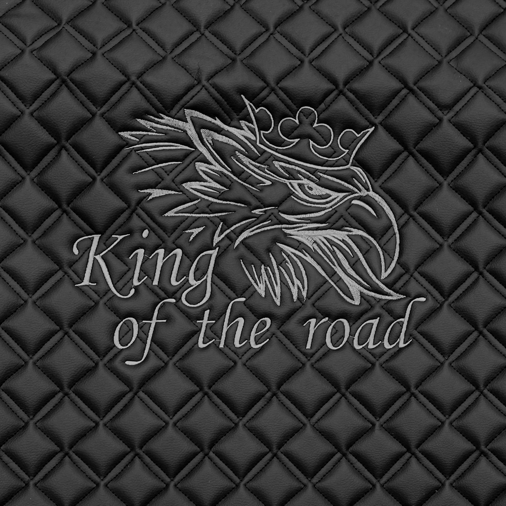 Ковры SCANIA 5 серии Р (автомат) (экокожа, черный, серый кант, серая вышивка)