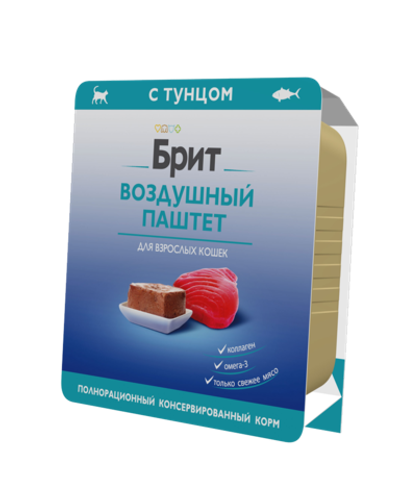 Brit Premium Воздушный паштет для взрослых кошек с Тунцом 100гр.