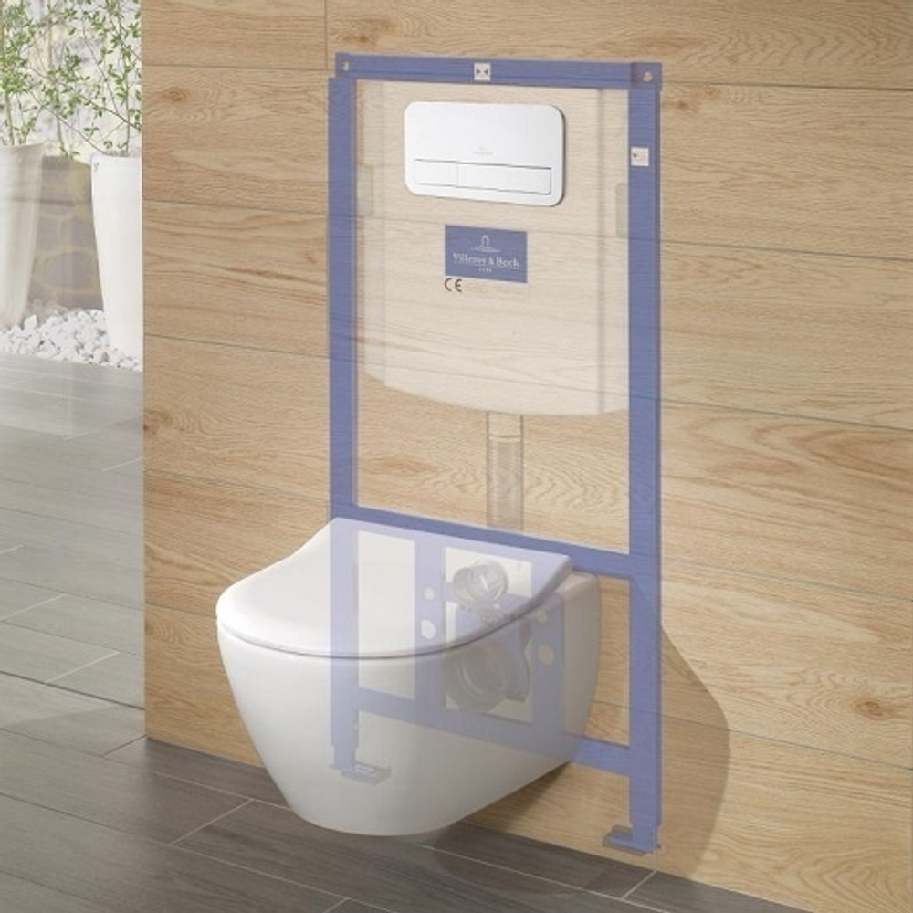9226 61 00 Инсталляция для унитаза ViConnect + клаваша смыва 9224 90 69 хром мат Villeroy  Boch