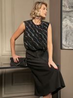 Костюм с юбкой Патрисия (мерцающий черный) К16593-10М LT Collection
