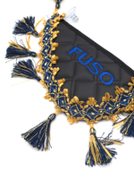 Вымпел тройной Fuso (экокожа, черный с синими кисточками)