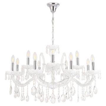 Хрустальная люстра 12*Е14 Blanca re SP12 хром/белый Crystal Lux