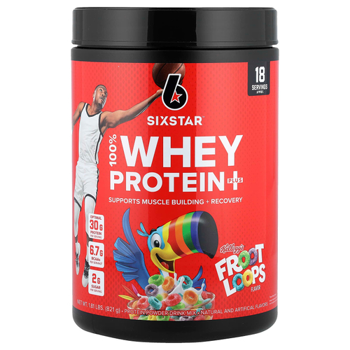 SIXSTAR, 100% Whey Protein Plus, сывороточный протеин плюс, Kellogg's®, фрукто счет, 821 г (1,81 фунта)