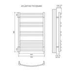 Полотенцесушитель водяной Lemark Atlantiss П10 LM32810RBL 500x800, черный