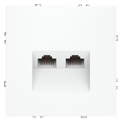 Розетка компьютерная встраиваемая VOLTUM S70 двойная RJ45+RJ45 кат.6, (белый матовый)