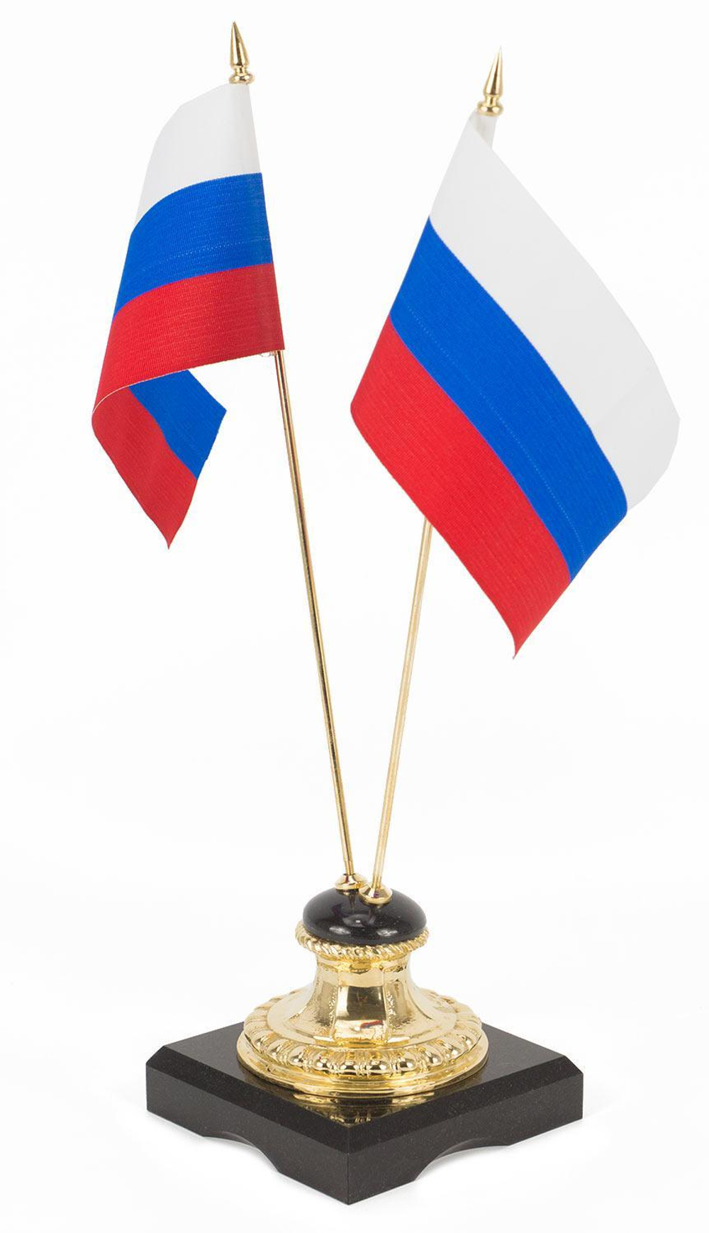 Подставка "Два флага" долерит бронза 90х90х325 мм 900 гр. R117878